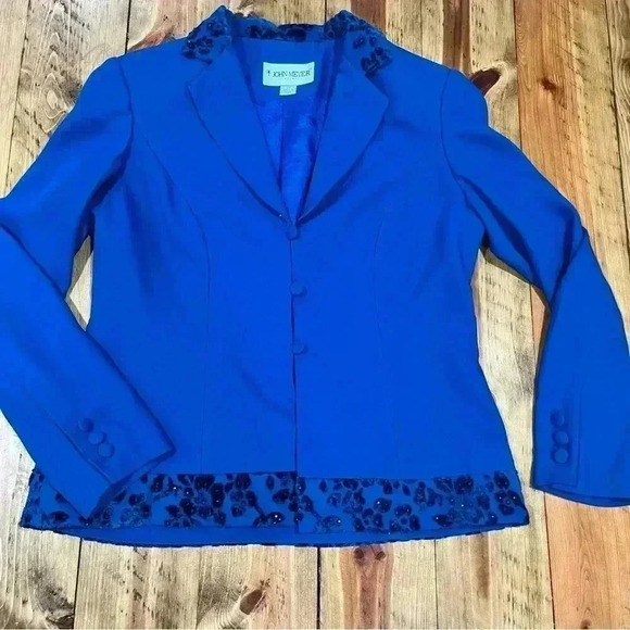 John Meyer of Norwich vintage button front, fitted seaming, shoulder pads jacket - Picture 6 of 10